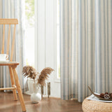 1 x RAW Customer Returns TOPICK Linen Striped Curtains Blue Stripe Curtains with Eyelets Ticking Stripe Pattern Linen Look Curtains Light Filtering for Living Room Pinstripe Curtain Opaque 2 Pieces 130x245cm - RRP €71.24