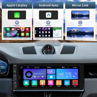 1 x RAW Customer Returns Hikity Wireless Apple Carplay Car Radio Bluetooth 1Din with Screen 6.86 Inch Touchscreen Car Radio 1Din with Bluetooth Handsfree FM 2USB EQ Android Auto Mirror Link SWC Rear View Camera - RRP €99.99