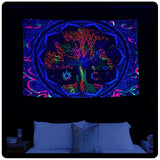 3 x Brand New Roninkier Tapestry Tree Blacklight Fluorescence Psychedelic Wall Hangings - Forest Tapestry Aesthetic Starry Sky Nature Wall Hanging for Bedroom Home Decoration 230x180cm 91x71inch  - RRP €96.78