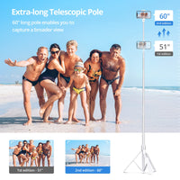 1 x RAW Customer Returns ATUMTEK 150CM Selfie Stick, TikTok Selfie Stick with Heavy Duty Aluminum and Non-Slip Mobile Phone Tripod Feet for iPhone Android Mobile Phone Selfie, Video Recording, Video Blogs and Live Streaming - RRP €43.46