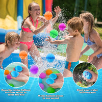 1 x RAW Customer Returns VATOS Pack of 12 Reusable Water Bombs for Children Adults, Quick Fill Soft Silicone Water Balloon, Splash Balls Water Ball Reusable Water Bomb Set Summer Outdoor Pool Toy - RRP €16.13