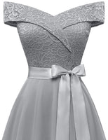 1 x RAW Customer Returns Bbonlinedress evening dresses women cocktail dress rockabilly dress knee length vintage retro dresses pleated skirt women wedding grey 3XL - RRP €46.38