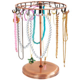 1 x RAW Customer Returns Belle Vous Necklace Stand Jewelry Copper Rotatable 23 Hooks H34.8 x W20.5 cm Jewelry Stand Tree - Chain Storage Hanging - Jewelry Tree for Necklaces Bracelets, Rings Earrings - RRP €19.76