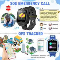 1 x RAW Customer Returns 4G Kids Smartwatch Phone, Smartwatch Kids with Video Phone Call, Smartwatch for Kids with 360 Rotating HD Touch Screen Kids Smartwatch WiFi Video Call SOS for Boys Girls T30 Blue  - RRP €45.37