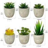 1 x RAW Customer Returns newkaijian 6pcs Artificial Plants with Pots Decorative Green Plants Faux Succulents For Decorating Desks, Bedrooms, Balconies and Gardens - RRP €22.18