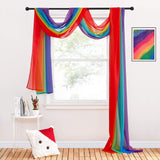 1 x RAW Customer Returns PONY DANCE Canopy Bed Curtains Baby Valance Freehand Decoration for Birthday Party House Bed Curtain Gradient Valance Curtain Transparent Tulle Fabric Vivid Rainbow 1 Piece H 548 x W 152 cm - RRP €25.95