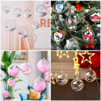 7 x Brand New PNOOFR 20 Pieces Balls for Filling, Filled Transparent Hollow Ball Removable Hanging Decoration Christmas Wedding Gift Party Decoration Transparent Hanging Ball DIY 6CM  - RRP €101.92