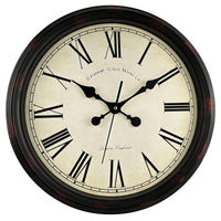 1 x RAW Customer Returns DIYZON Round Classic Wall Clock, Silent Non Ticking, 40cm Extra Large High Quality Quartz Vintage Clock, Rome Retro Decorative Clock, Battery Operated, Easy to Read for Home, Kitchen, Living Room - RRP €35.99