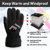 1 x RAW Customer Returns Arcweg Gloves Children Boys Winter Warm Winter Gloves Ski Gloves Cycling Gloves Girls Non-Slip Waterproof Gloves Running Gloves Finger Gloves Sports Hiking Running Ski - RRP €17.69