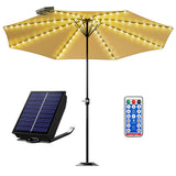 1 x RAW Customer Returns Solar string lights for parasol, solar parasol lights with remote control, type-C charging, waterproof parasol lighting, decorative light, light strips for camping tents, garden, beach party - RRP €22.99