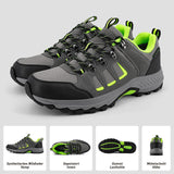 1 x RAW Customer Returns ODCKOI Hiking Shoes Men Waterproof Lightweight Trekking Shoes Men Outdoor Non-Slip Abrasion-Resistant Ankle Mountain Boots, Camping, Hiking, Mountain Biking, Trail Running, Running Sneakers Gray Green EU 43  - RRP €58.48