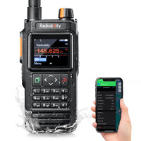 1 x RAW Customer Returns Radioddity GA-5WB IP67 Handheld Two-Way Radio, Long Range Dual Band Ham Radio with APP Programming, Air Band, Color Screen, GPS APRS, USB Rechargeable with 2600mAh Battery - RRP €199.99