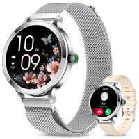 1 x RAW Customer Returns Efolen Smartwatch Women with Telephone Function, 1.1 Inch Touchscreen Smart Watch, Wristwatch with 110 Sports Modes Heart Rate Monitor SpO2 Menstruation Sleep Monitor, Fitness Tracker IP68 for Android iOS Silver - RRP €59.99