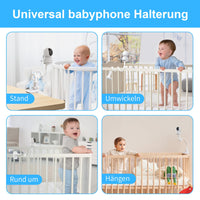 1 x RAW Customer Returns KAWA baby monitor holder, universal baby monitor holder for cot, flexible baby monitor holder, compatible for all 1 4 three-hole baby cameras, no tools or wall damage required - RRP €10.99