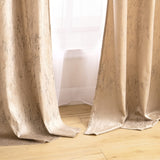 1 x RAW Customer Returns MIULEE Curtains Gold Foil Print Velvet Curtains Sparkle Curtains with Eyelets Thermal Curtain Eyelet Curtain for Bedroom Living Room Set of 2 140 x 245 cm W x H Beige - RRP €48.98