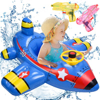 1 x RAW Customer Returns Herefun baby swimming ring, inflatable baby swimming aid with 2 water pistols, children s swimming trainer, baby airplane swimming seat, baby swimming ring, children s boat swimming ring for toddlers from 1-6 years - RRP €32.99