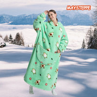 1 x Brand New Voguetop Extra Long Oversized Hooded Blanket, Wearable Sherpa Fleece Blanket for Adult Women Giant Hooded Blanket Warm and Cozy Fluffy Sweatshirt for Women and Men - RRP €39.99