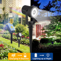 1 x RAW Customer Returns T-SUNUS Solar Garden Light, Garden Spotlight Solar Solar Spotlight for Outdoor Garden Auto On Off IP65 Waterproof Solar Lamps for Outdoor 2 Brightness Modes Driveway Path Swimming Pool Cold White - RRP €23.59