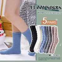 1 x Brand New Cuddly Socks for Women Fluffy Bed Socks Winter Socks House Socks Thick Soft Thermal Sleeping Socks Warm Christmas Socks 6 Pairs Rose Red Series  - RRP €12.9