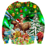 1 x RAW Customer Returns ALISISTER 3D Ugly Christmas Sweater Sweatshirt Cool Dinosaur Cat Print Ugly Christmas Sweater Men Long Sleeve Party Clothes For Families Couples XXL - RRP €32.99