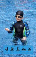 1 x RAW Customer Returns Yikayin Children s Wetsuit, 2.5 mm Long Neoprene Swimming Suit, Back Zip, Warm Diving Suit Boys Girls for Diving, Surfing, Swimming, Kayaking, SUP - Green Teens L - RRP €49.99