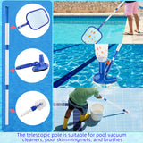 1 x RAW Customer Returns Pool cleaning set, 5-piece pool accessories with pool net, floor cleaner head, telescopic rod, brush and sponge brush, pool maintenance kit for all common pool sizes - RRP €30.99