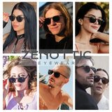 1 x RAW Customer Returns ZENOTTIC 2 Pairs Polarized Sunglasses for Men Women Retro Vintage Round Square UV400 Protection Unisex - RRP €23.99