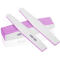 1 x RAW Customer Returns Pack of 12 nail files, 100 180 nail files for gel nails, acrylic nails, thick nails, washable and reusable nail files, double-sided nail files for nail salon and home - RRP €7.04