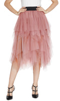 1 x RAW Customer Returns Women s Elastic Waistband Tutu Princess Tulle Underskirt Pettiskirt Nude Pink, L  - RRP €27.2