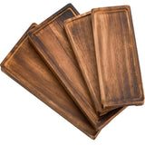 1 x RAW Customer Returns SOUJOY Set of 4 Wooden Serving Trays Oak Serving Board 12 14.5 Rectangular Food Platter with Rim for Home Decor Food Vegetable Fruit Charcuterie Cheese Board - RRP €30.24