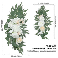 1 x RAW Customer Returns ROLLWAY Pack of 2 artificial wedding arch flowers, artificial flowers hanging artificial flowers decoration wedding decoration white roses with green leaves, peonies wedding flowers - RRP €24.98