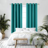 1 x RAW Customer Returns Deconovo Living Room Curtains for Window Room with Thermal Insulation Anti Noise 2 Panels 140 x 245 cm Turquoise - RRP €40.43