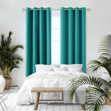 1 x RAW Customer Returns Deconovo Living Room Curtains for Window Room with Thermal Insulation Anti Noise 2 Panels 140 x 245 cm Turquoise - RRP €40.43