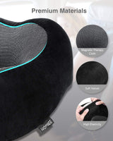 1 x RAW Customer Returns HOMIEE Neck Pillow Airplane Car Travel Pillow Neck Roll Memory Foam Travel Neck Pillow Travel Comfy Ergonomic Neck Support Pillow Orthopedic Pillow Head Pillow Adults Black Soft  - RRP €27.99