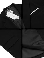 1 x RAW Customer Returns COOFANDY Men Sakko Sporty Leisure Blazer Regular Fit Casual Suit, Dunkles Schwarz, XXXL - RRP €71.59