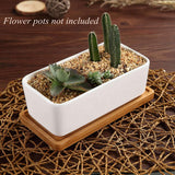 1 x RAW Customer Returns T4U 16cm Bamboo Coaster Saucer Rectangle Bamboo Tray Set of 6 Rectangular Tray Small Serving Tray Wooden Bamboo Tray for Succulents Wooden Board Decoration - RRP €16.63