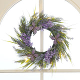 1 x RAW Customer Returns VALERY MADELYN Artificial lavender flower wreath with butterfly large 40cm door wreath wall wreath spring decoration, artificial flower decoration for home, parties, doors, weddings gift for spring - RRP €40.38