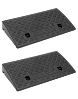 1 x RAW Customer Returns QWORK 2 pieces of plastic curb ramps, access ramps, for wheelchairs, motorcycles, 49 x 27 x 7 cm - RRP €31.13