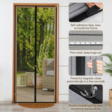 1 x RAW Customer Returns Fly screen balcony door, EGNBU insect protection door magnet, 90x210CM, mosquito net door without drilling, fly protection magnet curtain is ideal for patio door cellar door, easy adhesive installation, black - RRP €19.99