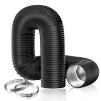 1 x RAW Customer Returns Hon Guan 125mm exhaust pipe, 5m PVC aluminum pipe flexible hose exhaust hose with 2 stainless steel hose clamps for mobile air conditioning, dryer, exhaust fan, extractor hood, ventilation system, black - RRP €22.99