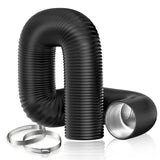 1 x RAW Customer Returns Hon Guan 125mm exhaust pipe, 5m PVC aluminum pipe flexible hose exhaust hose with 2 stainless steel hose clamps for mobile air conditioning, dryer, exhaust fan, extractor hood, ventilation system, black - RRP €22.99