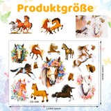 2 x Brand New Halinuia 8 sheets horse tattoo children, 124 pieces horse pattern tattoo set, horse tattoos for girls boys, stick-on tattoos kids as children s birthday party favor stickers, horse girl gift - RRP €12.08