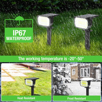 1 x RAW Customer Returns LOTMOS Solar Spotlights for Outdoors 3 Pack 72LED , 3 Modes IP67 Waterproof Solar Garden Lights, 6500K Can Be Wall Mounted Garden Solar Lights for Patios, Fences, Paths, Driveways, Porches - RRP €26.54