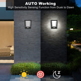 1 x RAW Customer Returns FLORNIA LED outdoor lamp with motion detector, outdoor light with twilight sensor, indoor outdoor wall light with remote control, weatherproof outdoor wall light for garden, dark gray, IP44, warm white, 3000K, 13.5W  - RRP €55.8