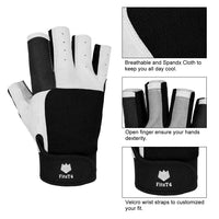 1 x RAW Customer Returns FitsT4 Sports 3 4 Finger Sailing Gloves with Grip, Ideal for Sailing, Yachting, Boating, Kayaking, Fishing, Water Sports, for Men and Women, Black, Size L - RRP €21.48