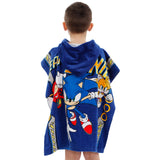 1 x RAW Customer Returns SONIC THE HEDGEHOG Hooded Towel Poncho Towel Boys Bath Towel Children Play One Size Blue - RRP €21.64