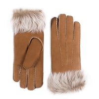 1 x RAW Customer Returns YISEVEN Women s Shearling Leather Gloves with Lining Winter Lambskin Leather Driving Gloves Gifts, Camel M - RRP €48.44