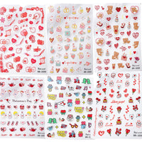 1 x Brand New 6 Sheets Valentine s Day Nail Art Stickers Spring Red Rose Nail Art Stickers Self-Adhesive Nail Decals Nail Decoration for Women Girls DIY Design Nail Decoration Nail Design Decoration A  - RRP €20.4