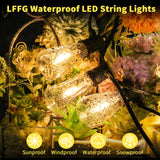 1 x RAW Customer Returns LFFG Waterproof Solar Outdoor String Lights, 30M G40 LED Luminous Outdoor String Lights with 50 2 Bulbs, 4 Modes Solar String Lights for Gardens, Terrace, Wedding, Parties, Patio, Warm White - RRP €60.49