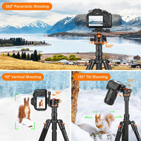 1 x RAW Customer Returns Victiv 78.7 200cm Camera Tripod, Lightweight and Compact Aluminum Travel Reflex Camera Tripod, 360 Panoramic Mobile Phone Tripod, Photography Tripod, Video Monopod Tripod for Canon Nikon Sony - RRP €58.99